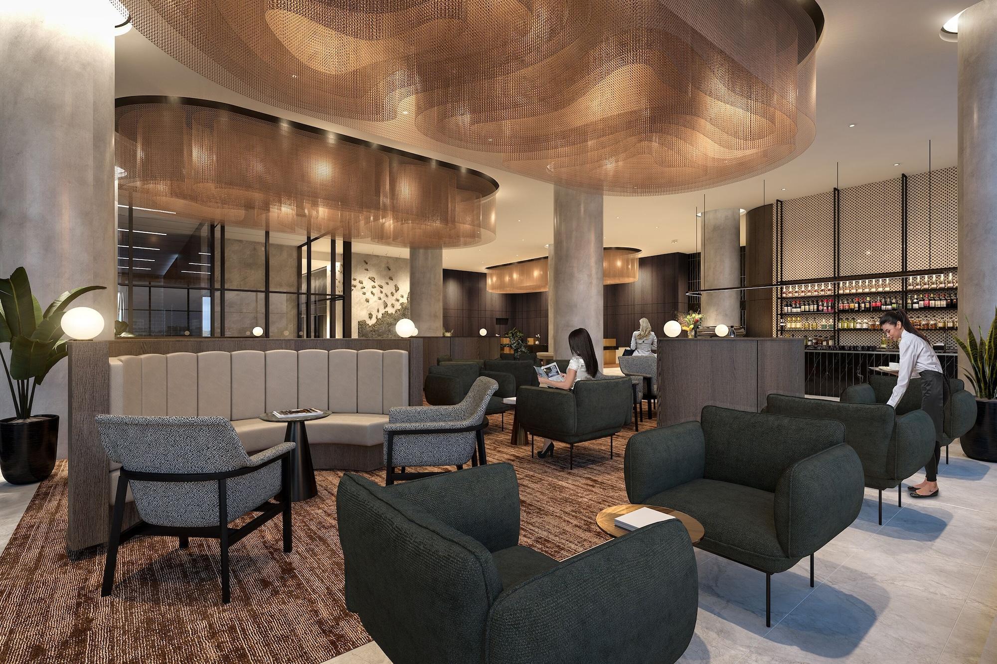 Oakwood Premier Melbourne Aparthotel Bagian luar foto The lounge at the airport